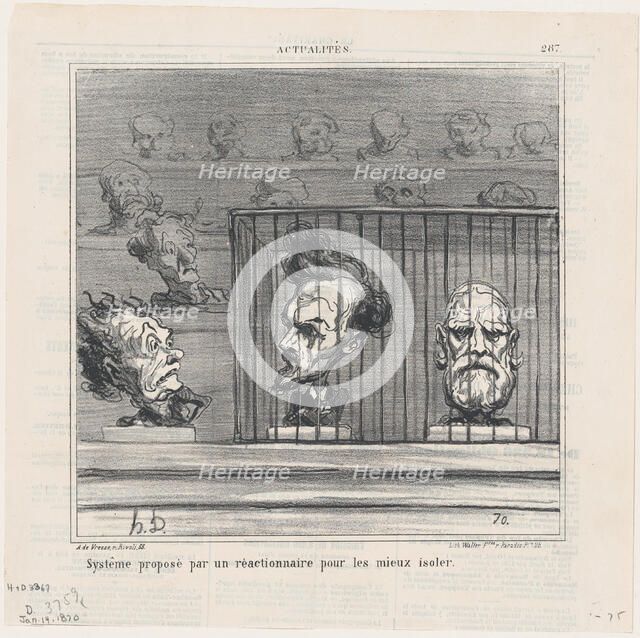 Systême propose par un réactionnaire pour les mieux isoler, 1870. Creator: Honore Daumier.