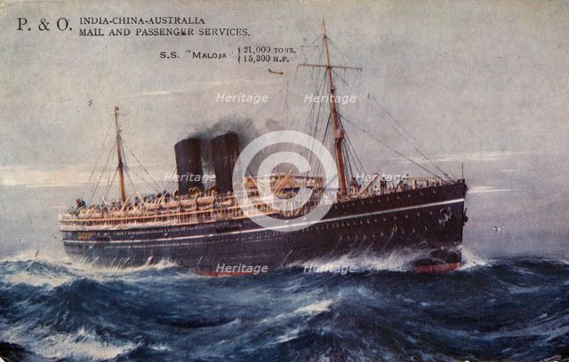 P. & O. India-China-Australia Mail and Passenger Services, S.S. Maloja, 1932. Creator: Unknown.