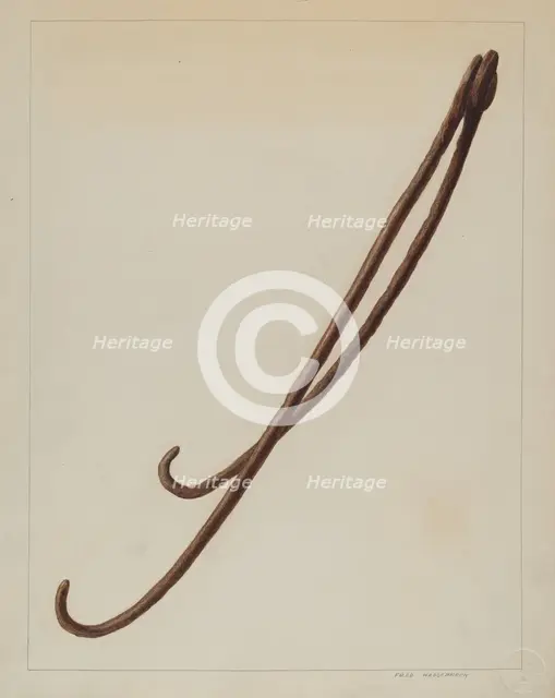 Pot Hooks, c. 1938. Creator: Fred Hassebrock.