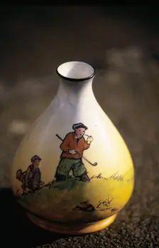 Pot with a golfing theme, British, 1920s. Creator: Unknown