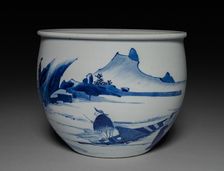 Pot with Landscape, 1662-1722. Creator: Unknown