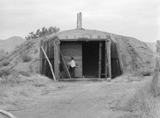 Potato cellar in the Klamath Basin..., Merrill, Klamath County, Oregon, 1939. Creator: Dorothea Lange