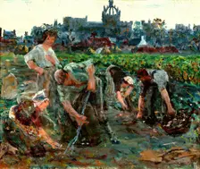 Potato Diggers, Kings College, c1900s. Creator: George Sherwood Hunter
