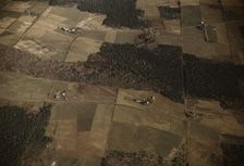 Potato farms showing layout of land and buildings, vicinity of Caribou, Aroostook, Maine., 1940. Creator: Jack Delano