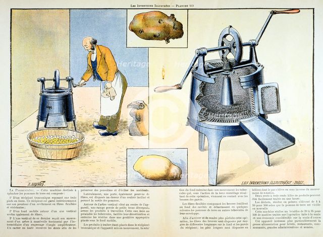 Potato peeler, 1899. Creator: Unknown.