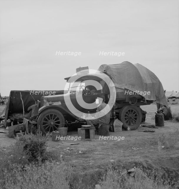 Potato picker in camp near Shafter, California, 1937. Creator: Dorothea Lange.