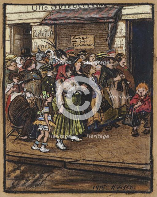 Potato queue, 1916. Creator: Zille, Heinrich (1858-1929).
