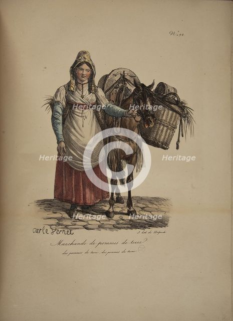 Potato seller. From the Series "Cris de Paris" (The Cries of Paris), 1815. Creator: Vernet, Carle (1758-1836).