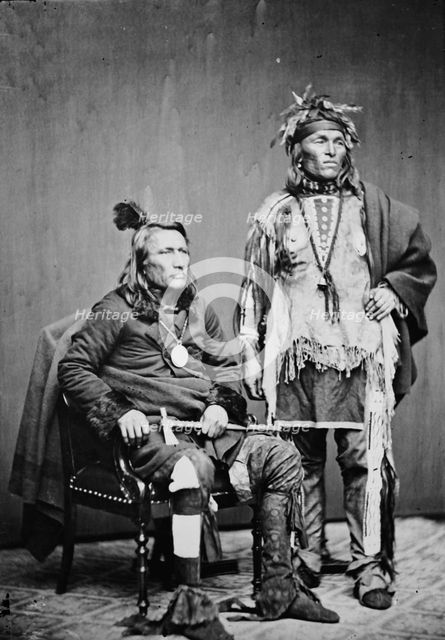 Potawatomi chief and brave, between 1855 and 1865. Creator: Unknown.