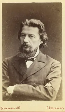 Potekhin, half-length portrait, facing slightly left, between 1880 and 1886. Creator: Unknown