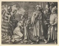 Potiphar's Wife Acuses Joseph, 1512. Creator: Lucas van Leyden