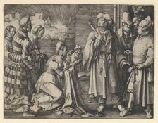 Potiphar's Wife Acuses Joseph, 1512. Creator: Lucas van Leyden