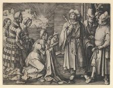 Potiphar's Wife Acuses Joseph, 1512. Creator: Lucas van Leyden