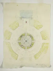 Potomac Round Point, Washington D.C., Circular Pool Plan Sketch, 1909. Creator: Daniel Burnham