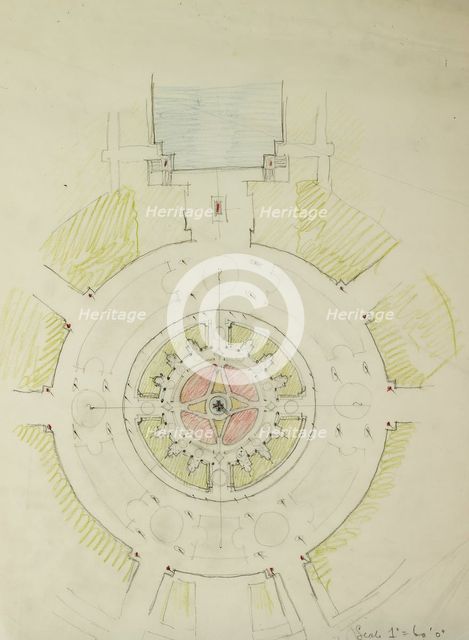 Potomac Round Point, Washington D.C., Plan Sketch, 1909. Creator: Daniel Burnham.