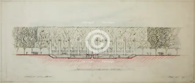 Potomac Round Point, Washington D.C., Section Sketch, 1909. Creator: Daniel Burnham.