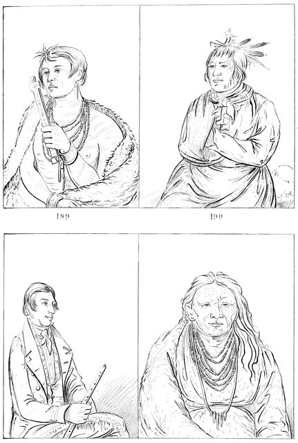 Potowatomies and Kaskasias, 1841.Artist: Myers and Co