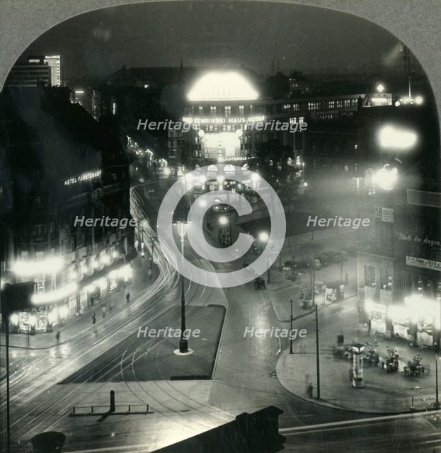 'Potsdammer Platz at Night, the Center of Berlin's Gay Night Life, Germany', c1930s. Creator: Unknown.