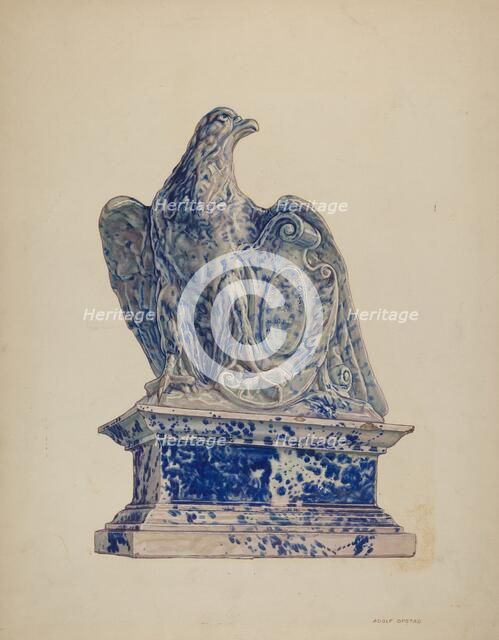Potpourri Jar: Eagle, c. 1941. Creator: Adolph Opstad.