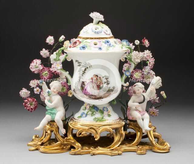 Potpourri Urn, Meissen, 1750/55. Creator: Meissen Porcelain.