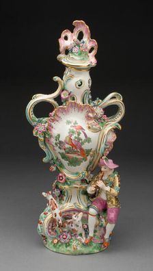 Potpourri Vase with Shepherd, Chelsea, 1760/65. Creator: Chelsea Porcelain Manufactory