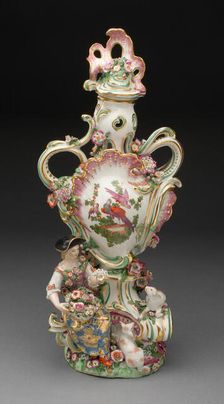 Potpourri Vase with Shepherdess, Chelsea, 1760/65. Creator: Chelsea Porcelain Manufactory