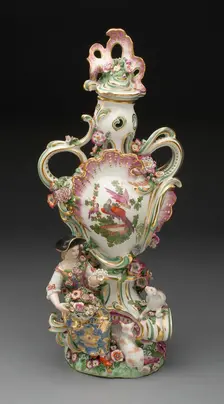 Potpourri Vase with Shepherdess, Chelsea, 1760/65. Creator: Chelsea Porcelain Manufactory