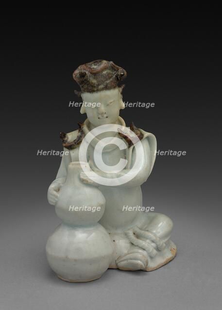 Potter Seated with Double Gourd Vase, 1300s. Creator: Unknown.