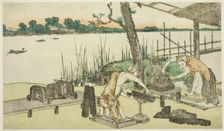 Potters at Work - Imado, Japan, c. 1808. Creator: Hokusai