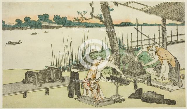 Potters at Work - Imado, Japan, c. 1808. Creator: Hokusai.
