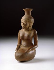 Pottery vase in the shape of a woman, XVIIIth Dynasty (c1540 BC-c1292 BC)
