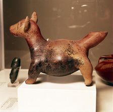 Pottery vessel of Ancient breed of Mexican dog, Colima Culture, Mexico, 300-900