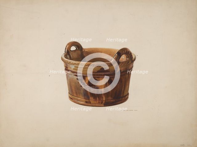 Pottery Basket, 1939. Creator: J. Howard Iams.