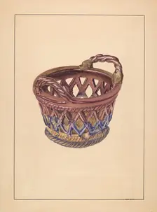 Pottery Basket, c. 1937. Creator: Angelo Bulone