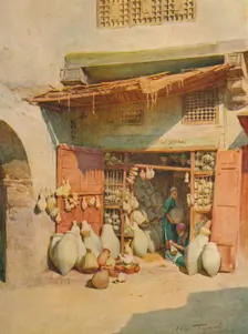 Pottery Bazaar in a Nile Village c1905, (1912). Artist: Walter Frederick Roofe Tyndale