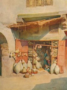 Pottery Bazaar in a Nile Village c1905, (1912). Artist: Walter Frederick Roofe Tyndale