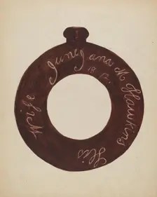 Pottery Bottle, c. 1936. Creator: Willoughby Ions