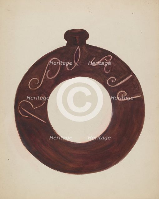 Pottery Bottle, c. 1936. Creator: Willoughby Ions.