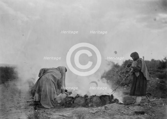 Pottery burners at Santa Clara, c1905. Creator: Edward Sheriff Curtis.