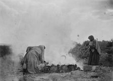 Pottery burners at Santa Clara, c1905. Creator: Edward Sheriff Curtis