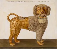 Pottery Dog Ornament, c. 1938. Creator: Cleo Lovett