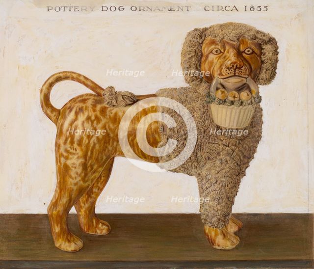 Pottery Dog Ornament, c. 1938. Creator: Cleo Lovett.