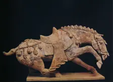 Pottery Figure of a Horse - T'Ang Dynasty c7th to 10th century AD, (1936)