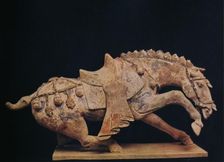 Pottery Figure of a Horse - T'Ang Dynasty c7th to 10th century AD, (1936)