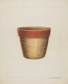 Pottery Flower Pot, 1937/1938. Creator: Annie B Johnston