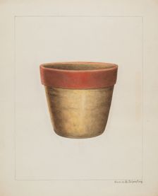 Pottery Flower Pot, 1937/1938. Creator: Annie B Johnston