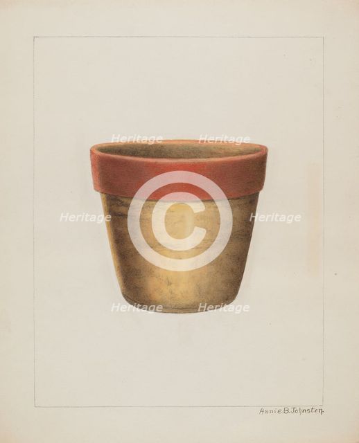 Pottery Flower Pot, 1937/1938. Creator: Annie B Johnston.