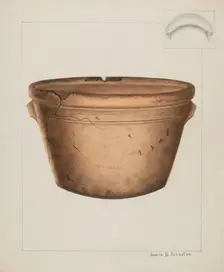 Pottery Flower Pot, c. 1937. Creator: Annie B Johnston