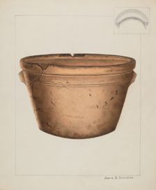 Pottery Flower Pot, c. 1937. Creator: Annie B Johnston
