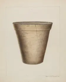 Pottery Flower Pot, c. 1937. Creator: Annie B Johnston